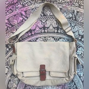 Cotton & Leather Laptop/Messenger Bag | unisex